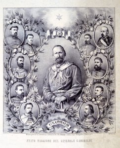 General Garibaldis stab, illustration fra The History of Italy af Italian School