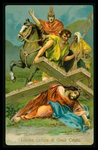 Korsvejen (fra et sæt på 14) (farvelitografi) af Italian School