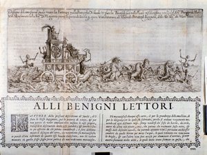 Den allegoriske vogn. Fra Chronicles, der beskriver fejringerne organiseret i Mantua af prinsen af Gonzaga af Italian School