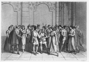 Måden, hvorpå inkaerne giftede sig med Princes du Sang, ca. 1820 af Italian School