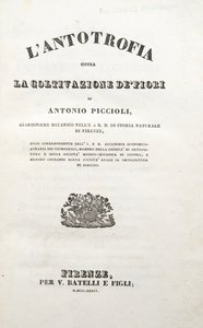 Titelblad, fra Antotrofien eller dyrkningen af ​​blomster af Antonio Piccioli, pub. 1834 (gravering) af Italian School