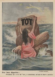 Tot Digestible Cachet (farvelitografi) af Italian School
