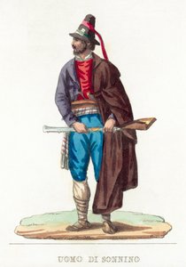 Sonninos mand (farvet gravering) af Italian School