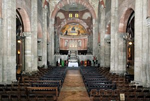 Udsigt fra skibet (1100-tallet) af Italian School