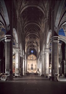 Udsigt over Lucca katedral af Italian School