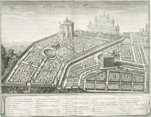 Udsigt over den romerske have, 1772-1784 af Italian School