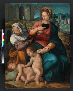 Jomfru og barn med St. Elizabeth og spædbørn, florentinsk (panel)