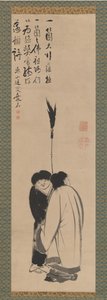 Hanshan og Shide japansk: Kanzan og Jittoku, slutningen af det 18. århundrede.