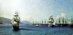 Sortehavsflåden i Theodosiabugten, lige før Krimkrigen