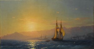 Russisk: "Solnedgang på havet" Solnedgang på havet