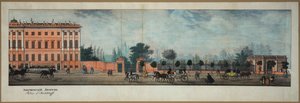 Perspektiv Nevski - Anichkov-paladset. Fra panoramaet af Nevsky Prospekt par Ivanov, Ivan Alexeyevich (1779-1848) af Ivan Alekseevich Ivanov