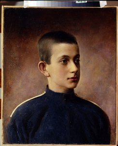 Portræt af storhertug Konstantin Nikolayevich af Rusland (1827-1892). (Portræt af storhertug Konstantin Nikolayevich af Rusland). Teenager portræt. Maleri af Ivan Alexeevich Tyurin (1824-1904), olie på lærred. 1800-tallet russisk kunst. Sate centrale Na af Ivan Alekseevich Tyurin