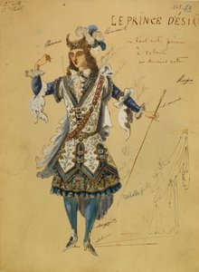 Kostumedesign til balletten Sleeping Beauty af P. Tchaikovsky, 1890 af Ivan Alexandrovich Vsevolozhsky