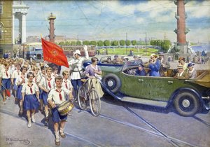De udenlandske turister i Leningrad