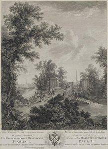 Udsigt over Connetable Square fra Stone Bridge i Gatchina, 1800 af Ivan Dmitryevich Telegin
