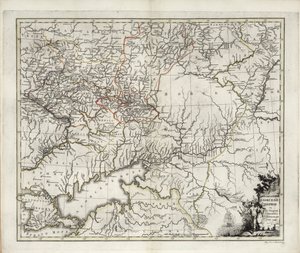 Generelt kort over Azov Governorate, 1782. af Ivan Ivanovich Islenyev