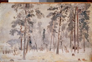 Frost (Rimfrost) - Maleri af Ivan Ivanovich Shishkin (Shishkin) (1832-1898), olie på lærred, omkring 1890 - Russisk kunst, 1800-tals landskab - Tretyakov-statsgalleriet, Moskva af Ivan Ivanovich Shishkin