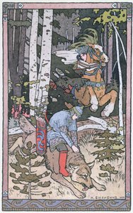 Scene fra et russisk eventyr, 1899 af Ivan Yakovlevich Bilibin