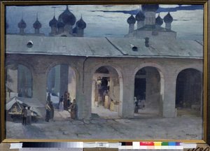 "Gallery Marchande au Kremlin de Rostov" Maleri dYvan Kalmykov (1866-1925) Artikel Frilandsmuseum Rostov Kreml, Rostov af Ivan Kalmykov