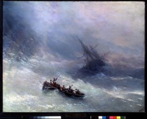 Regnbuen, skibsvraget. Maleri af Ivan Konstantinovich Aivazosky (Ivan Konstantinovich Aivazovsky af Ivan Konstantinovich Aivazovsky