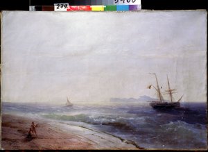 Líle de Tzapri (Italien) (Tzapri Island). Peinture af Ivan Konstantinovich Aivazosky (Ivan Konstantinovich Aivazovsky af Ivan Konstantinovich Aivazovsky