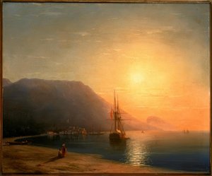 Solnedgang ud for Ajudag på Krim-kysten af Ivan Konstantinovich Aivazovsky