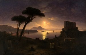 Napoli-bugten ved måneskin nat, 1842