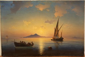 Napoli-bugten af ​​Aivazovsky, Ivan Konstantinovich (1817-1900) af Ivan Konstantinovich Aivazovsky