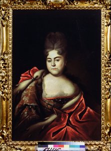 Portræt af storhertuginde Natalya Alexeevna af Rusland (1673-1716), søster til zar Peter den Store (1672-1725) (Portræt af storhertuginde Natalya Alexeevna, søster til zar Peter den Store). Maleri af Ivan Nikitich Nikitin (Nikitin) (cirka 1680-efter 1