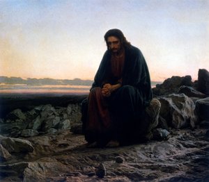 Kristus i ørkenen. eller Kristus i ørkenen af Ivan Nikolaevich Kramskoy