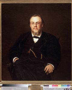 Portræt af samleren Dr. Sergei Botkin (1832-1889) (Portræt af samleren Dr. Sergei Botkin). Maleri af Ivan Nikolayevich Kramskoi (1837-1887), olie på lærred af Ivan Nikolaevich Kramskoy