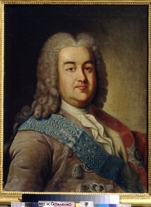 Portræt af prins Alexis Mikhailovich Cherkassky (1680-1742) (Portræt af prins A.M.Cherkassky). Maleri af Ivan Petrovich Argunov (Argunov) (1729-1802), olie på lærred, midten af ​​1700-tallet. Russisk kunst fra det 18. århundrede. Statens Museum for Keramik