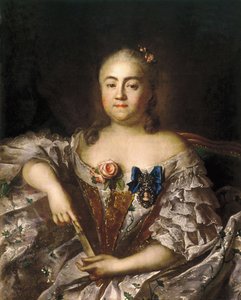 Portræt af grevinde Varvara Alexeyevna Sheremetyeva 1711-1767, ca 1760