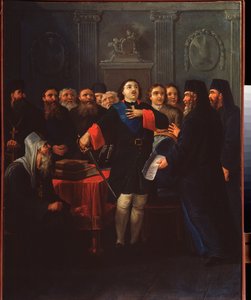 Zar Peter I grundlagde den hellige synode af Ivan Philippovich Tupylev