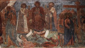 Freske i katedralen Vor Frue af Tegnet, Novgorod, tidligt 1700-tal. af Ivan Yakovlevich Bakhmatov