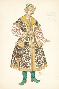Kostumedesign til operaen The Bride of Tsar af N. Rimsky-Korsakov, 1930 af Ivan Yakovlevich Bilibin
