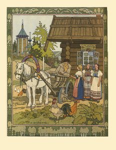 Illustration til eventyret Fjeren af Falken Finist, 1901-1902 af Ivan Yakovlevich Bilibin