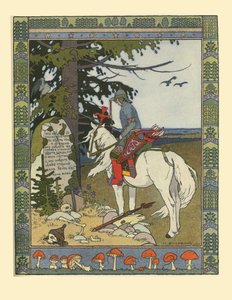 Illustration til eventyret om Ivan Tsarevich, Ildfuglen og den grå ulv, 1902 af Ivan Yakovlevich Bilibin