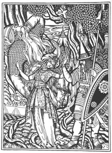 Ilya Muromets og Svyatogors vife, 1912 af Ivan Yakovlevich Bilibin