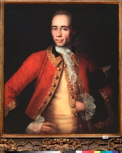 Portræt af forfatteren og oversætteren M Begichev - Maleri af Ivan Yakovlevich Vishnyakov (Vishniakov) (1699-1761), olie på lærred