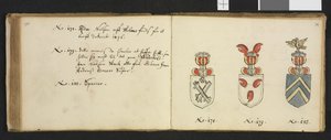 Illustration hentet fra et privat arkiv i Nationalbiblioteket med titlen Insignia quædam virorum illustrium in Norvegia quodam habitantium af Iver Nielssøn Hirtzholm af Iver Hirtzholm