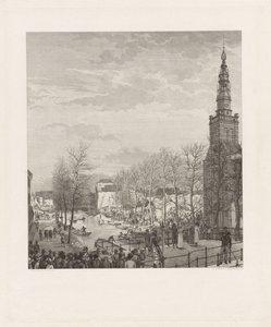 Ødelæggelse på Steenschuur efter krudtkatastrofen i Leiden, 1807
