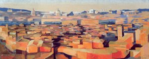 Rom, Udsigt fra det spanske akademi på Gianicolo, skumring, 1968 (se også 213354 & 213357) af Izabella Godlewska de Aranda