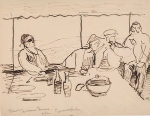 Aften på terrassen, Bormes, Provence af J.A. Jerichau