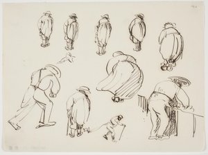 Studier af rygvendte figurer af J.A. Jerichau