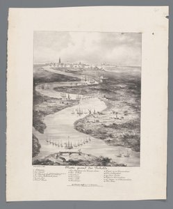 Walk of the Schelde fra Fort Bath til Antwerpen, 1832 Kort over Schelde (titel på objekt) af J.B. Clermans