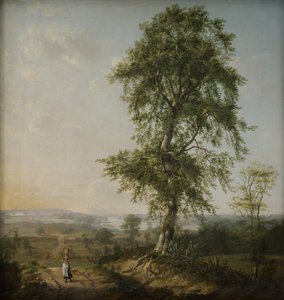 Landskab med et stort træ af Johan Christian Dahl