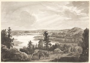Udsigt over en sø, Norge af Johan Christian Dahl