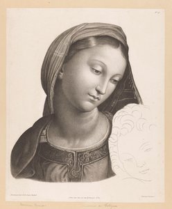 Maria mødte venlig Madonna af Foligno af J.F. Cazenave