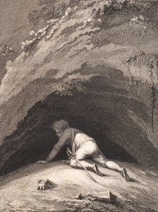 Den slagne Niels Klim kryber ind i hulen af J.F. Clemens